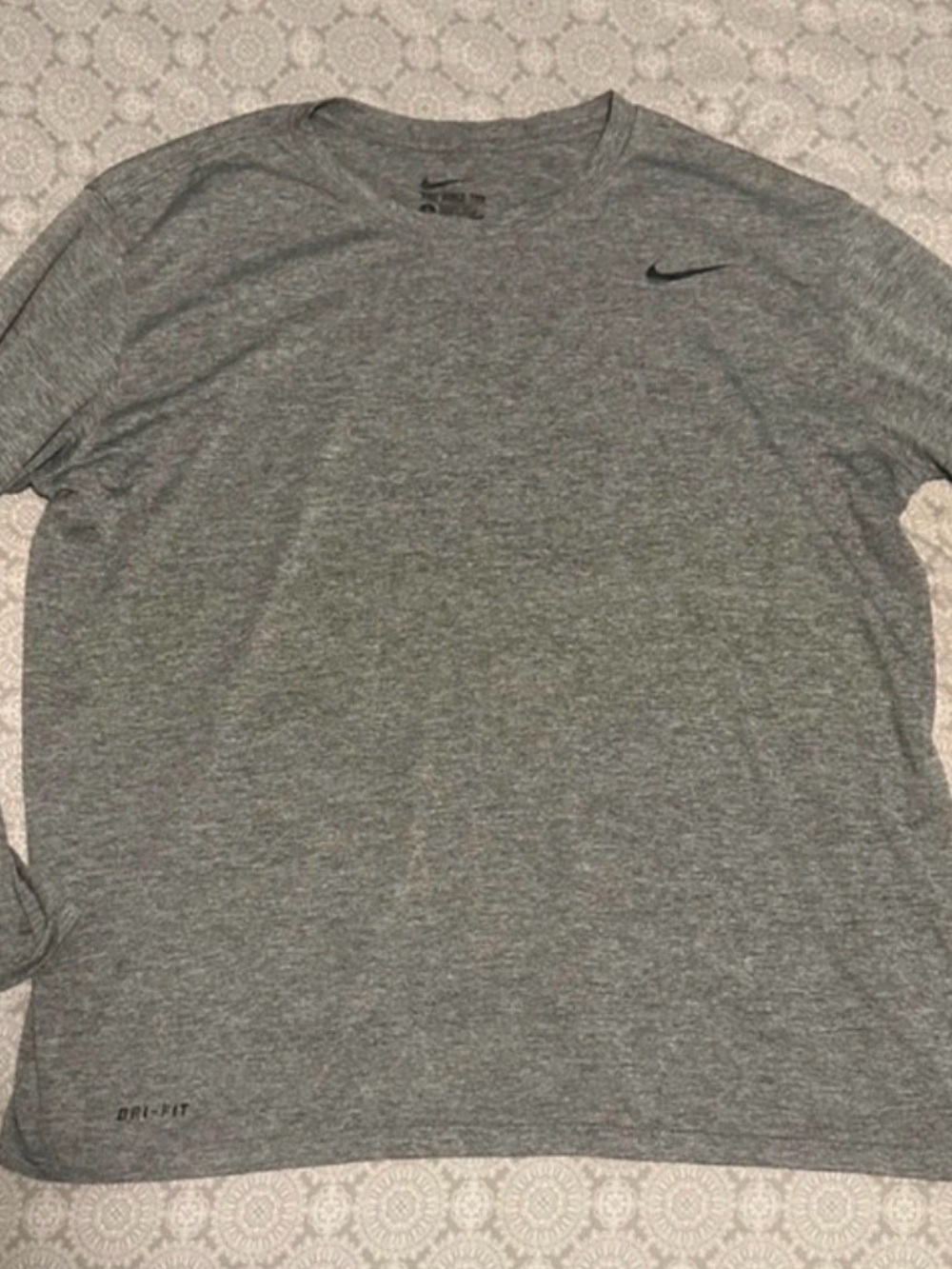 Nike Gray Dri-FIT Long Sleeve Athletic Tee